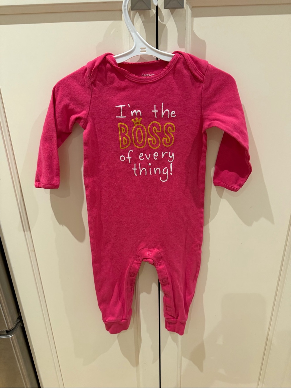 Carter's 18m Bright Pink 'I'm the BOSS of every thing!' One-Piece